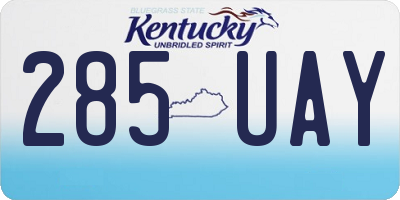 KY license plate 285UAY