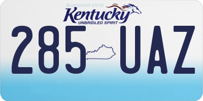KY license plate 285UAZ