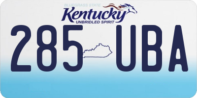 KY license plate 285UBA