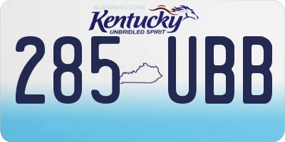 KY license plate 285UBB