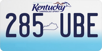 KY license plate 285UBE
