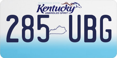 KY license plate 285UBG