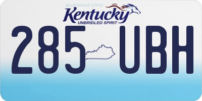 KY license plate 285UBH