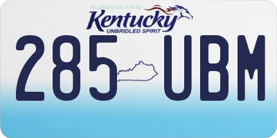 KY license plate 285UBM