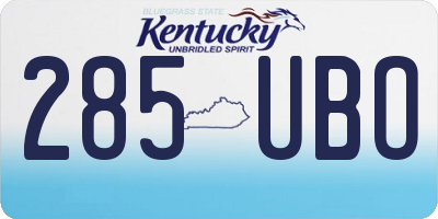 KY license plate 285UBO