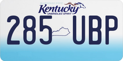 KY license plate 285UBP