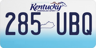 KY license plate 285UBQ