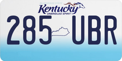 KY license plate 285UBR