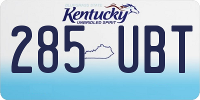 KY license plate 285UBT