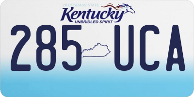 KY license plate 285UCA