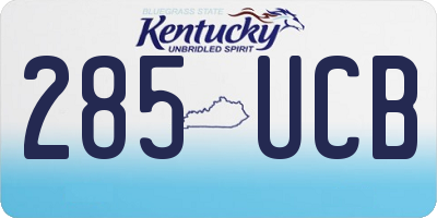 KY license plate 285UCB