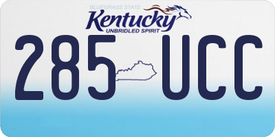 KY license plate 285UCC