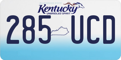 KY license plate 285UCD