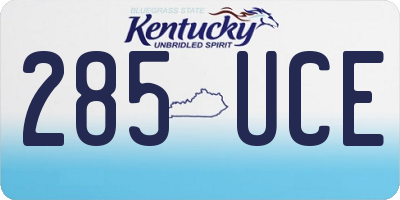 KY license plate 285UCE