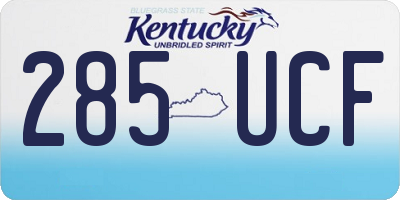 KY license plate 285UCF