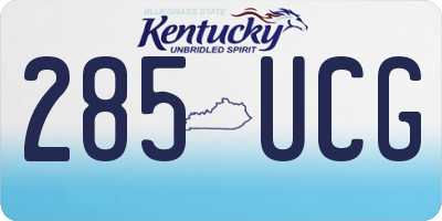 KY license plate 285UCG