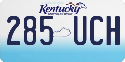 KY license plate 285UCH