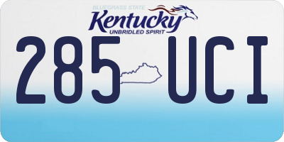KY license plate 285UCI