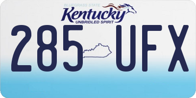 KY license plate 285UFX