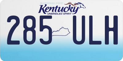 KY license plate 285ULH