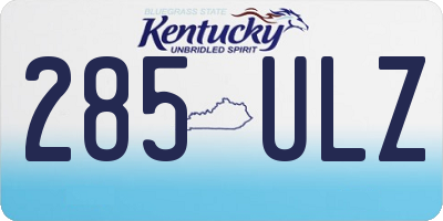KY license plate 285ULZ