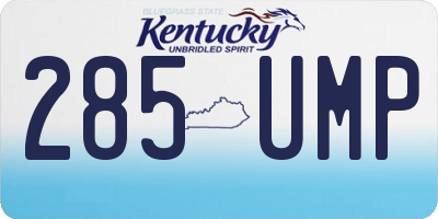 KY license plate 285UMP
