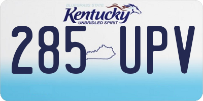 KY license plate 285UPV