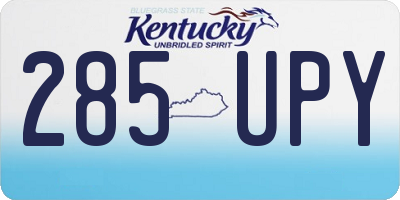 KY license plate 285UPY