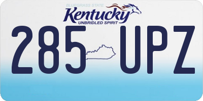 KY license plate 285UPZ