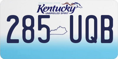 KY license plate 285UQB
