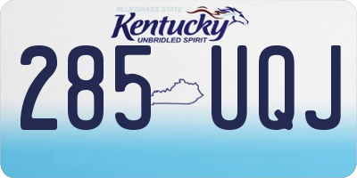 KY license plate 285UQJ