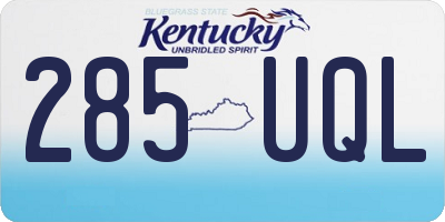 KY license plate 285UQL