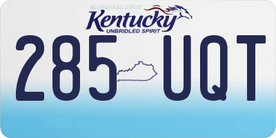 KY license plate 285UQT