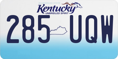 KY license plate 285UQW