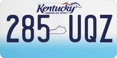 KY license plate 285UQZ