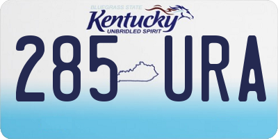 KY license plate 285URA