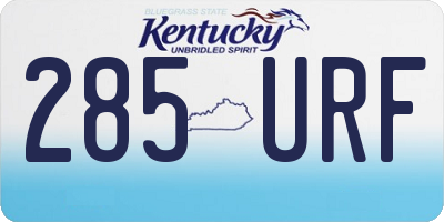 KY license plate 285URF