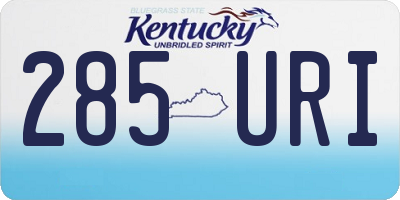 KY license plate 285URI