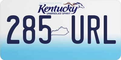 KY license plate 285URL