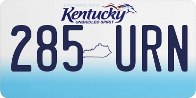 KY license plate 285URN