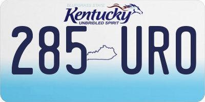KY license plate 285URO