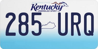 KY license plate 285URQ