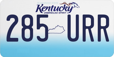 KY license plate 285URR