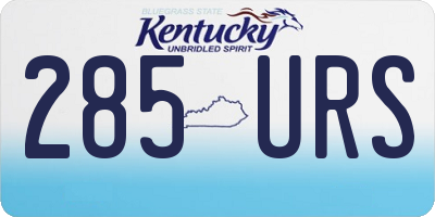 KY license plate 285URS