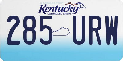 KY license plate 285URW