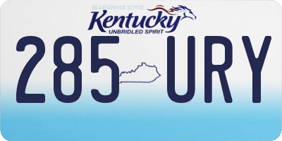 KY license plate 285URY