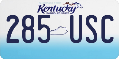 KY license plate 285USC