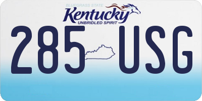 KY license plate 285USG