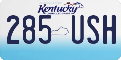 KY license plate 285USH