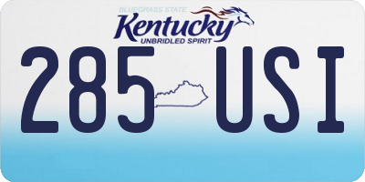 KY license plate 285USI